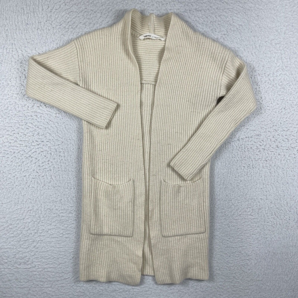 Athleta Sweater Womens Small Cream Sunday Open Cardigan Wool Cashmere Cozy Work